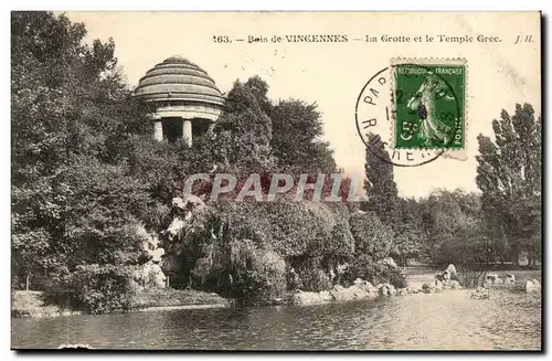 Paris (12) Le Bois de Vincennes - Le Temple Grec- Greece-Greek Temple-Lac-Ansichtskarte AK