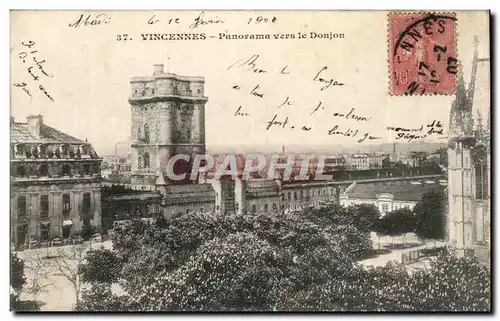 Vincennes- Panorama vers le Donjon-Cartes postales