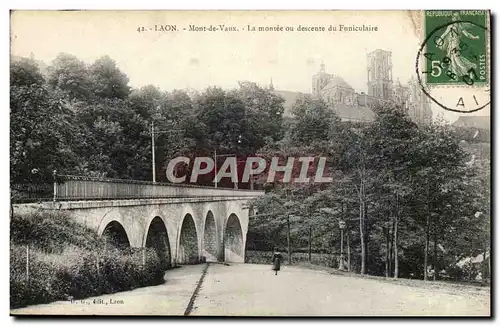 Laon - Mont de Vaux - la Montee ou descente du Funiculaire- Cartes postales