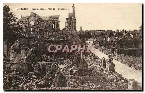 Soissons - Vue Generale vers la Cathedrale - Ansichtskarte AK