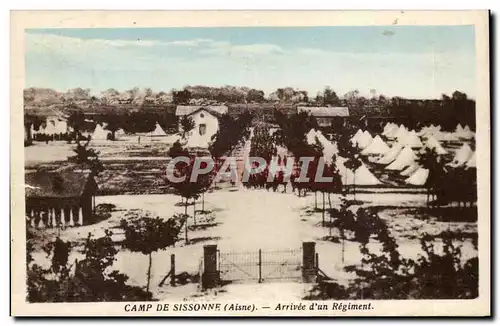 sissonne - Camp de Sissonne - arrivee des Regiment - soldat - militaria - tente - Ansichtskarte AK