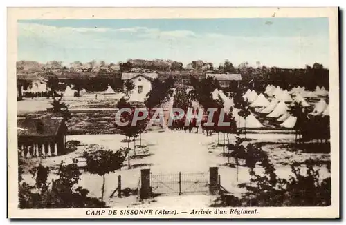 sissonne - Camp de Sissonne - arrivee des Regiment - soldat - militaria - tente - Cartes postales