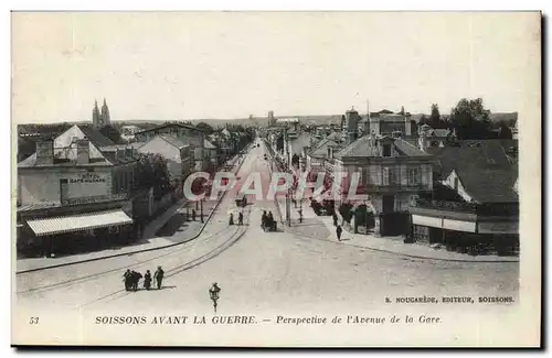 Soissons - Avant la Guerre - Perspective de l&#39Avenue de la Gare - Ansichtskarte AK
