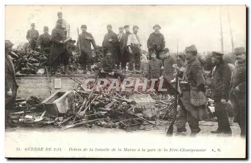 Fere Champenoise - Deris de la bataille de la Marne a la gare - Guerre de 1914 - militaria - Cartes postales