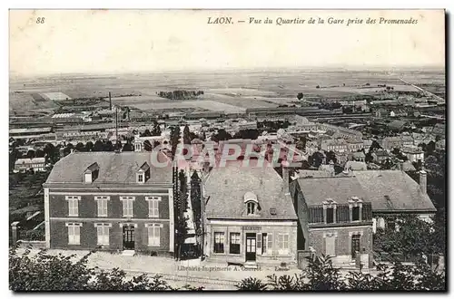 Laon - Vue du Quartier de la Gare prise des Promenades - Cartes postales