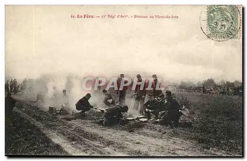 la Fere - 17 Regiment D&#39Artillerie - Bivouac au Mont de Joie - militaria - cheval - Cartes postales