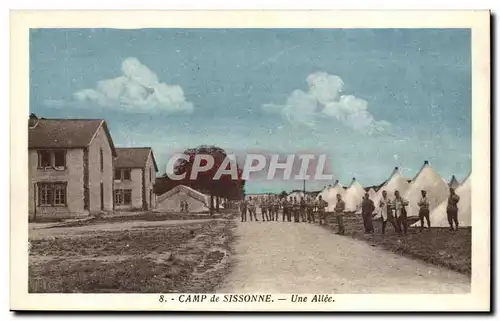 Camp de Sissonne - Une Alee - militaria - Cartes postales