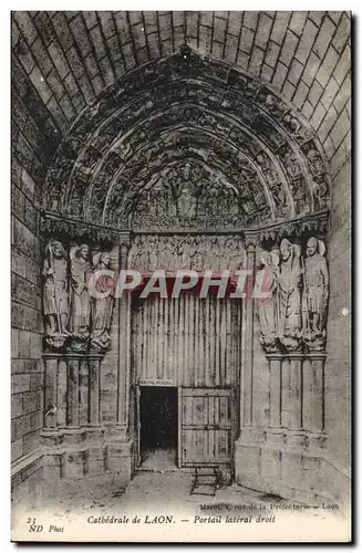 Laon - La Cathedrale - Portail lateral droit - Cartes postales