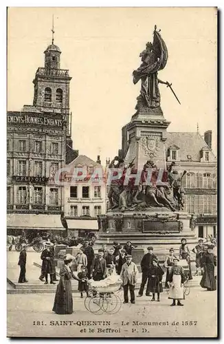 Saint Quentin - Le Monument de 1557 et le Beffroi - bebe - Cartes postales