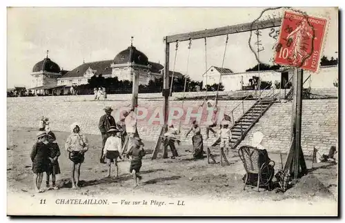 chatelaillon Ansichtskarte AK Vue sur la plage (enfants balancoires)