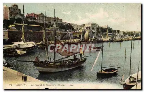 Royan Cartes postales Le port et le boulevard Thiers (bateau)