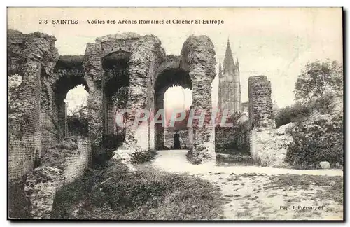 Saintes Cartes postales Voutes des arenes romaines et clocher St Eutrope