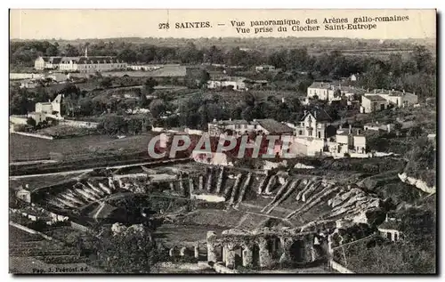 Saintes Cartes postales Vue panoramique des arenes gallo romaines Vue prise du clocher Saint Eutrope