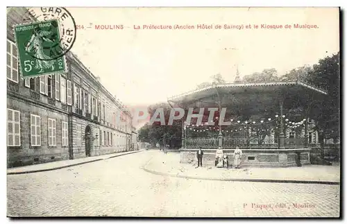 Moulins Ansichtskarte AK La prefecture (ancien hotel de Saincy) et le kiosque a musique