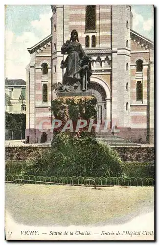 Vichy Ansichtskarte AK Statue de la charite Entree de l&#39hopital civil