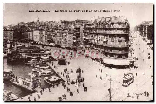 Marseille Cartes postales Le quai du port et rue de la Republique