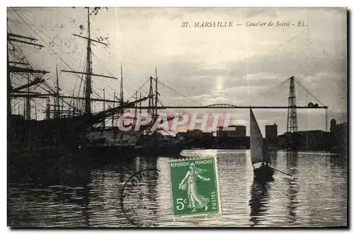 Marseille Cartes postales Coucher de soleil (bateaux)