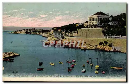 Marseille Cartes postales La corniche et le restaurant de la Reserve