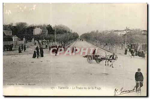 Marseille - Le Prado vue de la Plage - Cartes postales