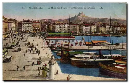 Marseille - Le Quai des Belges et Notre Dame de la Garde - Ansichtskarte AK