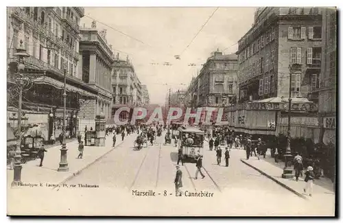 Marseille - La Cannebiere - tramway - Bourse Cafe - Ansichtskarte AK