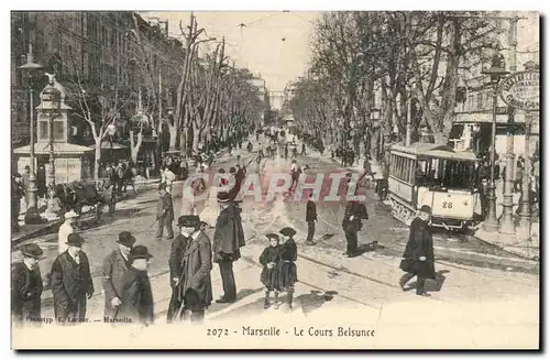 Marseille - Le Cours Belsunce - tramway - Ansichtskarte AK