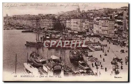 Marseille - Quai du Port - bateau - Cartes postales