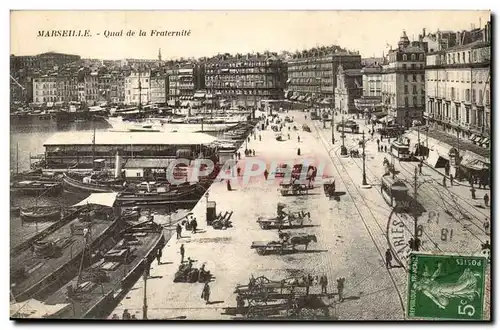 Marseille - Quai de la Fraternite - bateau - cheval - Cartes postales