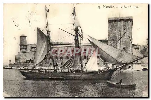 Marseille - Le Fort Saint-Jean - bateau - Cartes postales