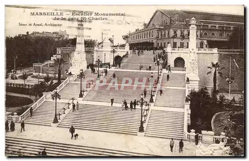 Marseille - Escalier Monumental de la Gare St Charles - Cartes postales