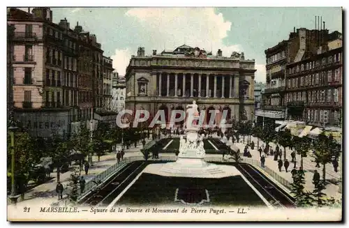 Marseille - Square de la Bourse et Monument de Pierre Puget - Ansichtskarte AK