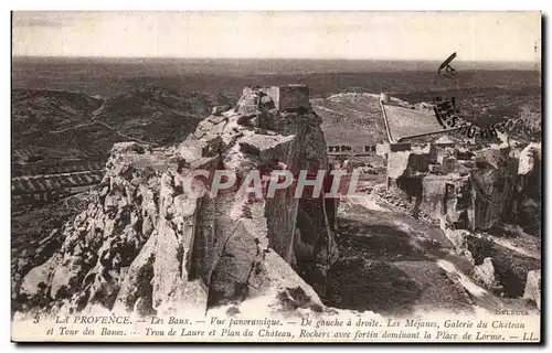 Les Baux - Vue Panoramique - Trou de Laure et Plan de Chateau - Cartes postales