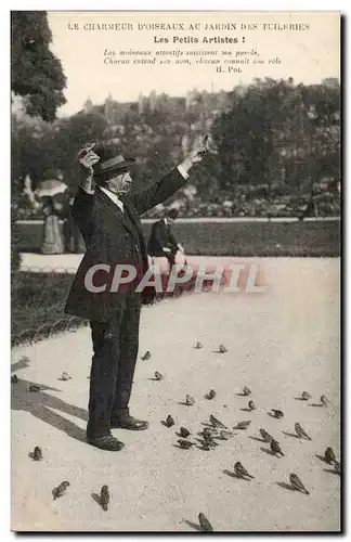 Cartes postales Paris Charmeur d'oiseaux aux Tuileries Louvre Les petits artistes ! TOP Folklore Petits Metie