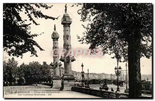 Bordeaux - Place des Quinconces - Les Colonnes Rostrales- Ansichtskarte AK