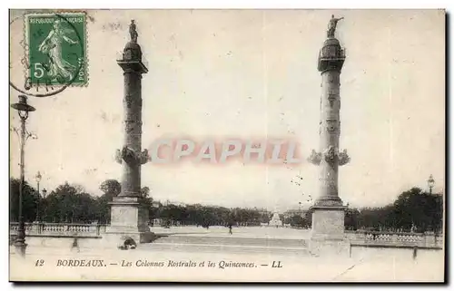 Bordeaux - Les Colonnes Rostrales Place des Quinconces - Ansichtskarte AK