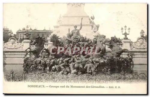 Bordeaux - Groupe Sud du Monument des Girondins - Ansichtskarte AK