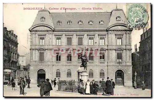 Bordeaux - caissee d'Epargne - Gloria Victis - Cartes postales