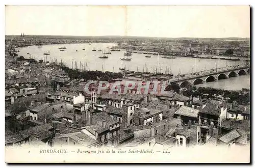 Bordeaux - panorama pris de la Tour Saint Michel - Ansichtskarte AK