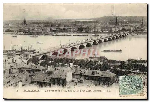 Bordeaux - Le Pont de la Vile prise de la Tour Saint Michel - Ansichtskarte AK