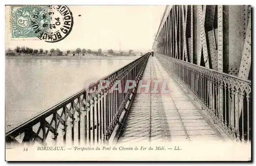 Bordeaux - Perspective du Pont du Chemin de Fer du Midi - Ansichtskarte AK