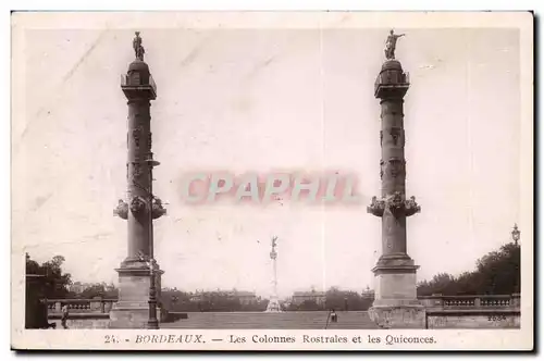 Bordeaux - Les Colonnes Rostrales et les Quiconces - Ansichtskarte AK