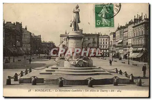 Bordeaux - Le Monument gambetta Les Allees de Tourny - Cartes postales