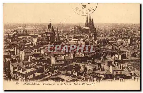 Bordeaux - Panorama vu de la Saint Michel - Cartes postales