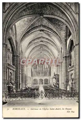 Bordeaux - Interieur de l'Eglise Saint Andre les Orgues - Cartes postales