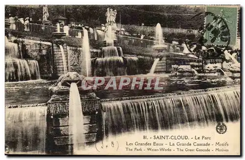 Saint Cloud Cartes postales les grandes eaux La grande cascade Motifs