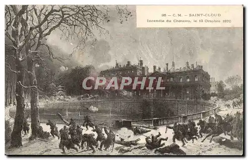 Saint Cloud Ansichtskarte AK Incendie du chateau le 13 octobre 1870