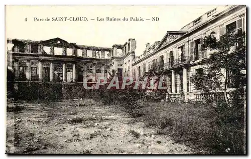 Parc de Saint Cloud Cartes postales les ruines du palais