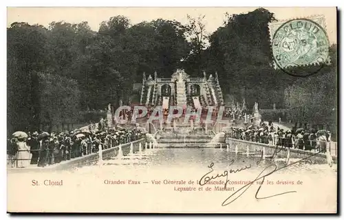 Saint Cloud Cartes postales Grandes eaux Vue generale de la cascade sur les dessins de Lepautre et de mansart