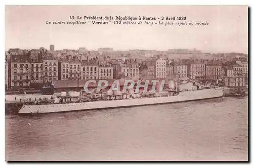 Nantes Ansichtskarte AK Le president de la Republique a Nantes 3 avril 1930 le contre torpilleur Verdun le plus r