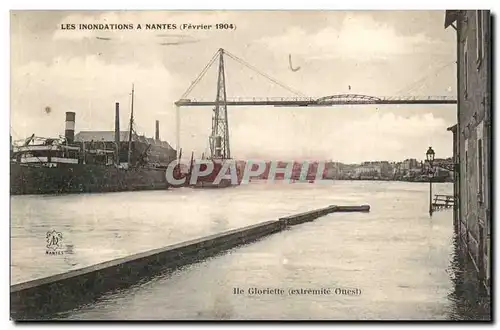 Nantes Ansichtskarte AK Inondations de fevrier 1904 Ile Gloriette (extremite ouest)